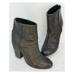 Rag & Bone Classic Newbury Leather Stacked Heel Leather Ankle Boots 8